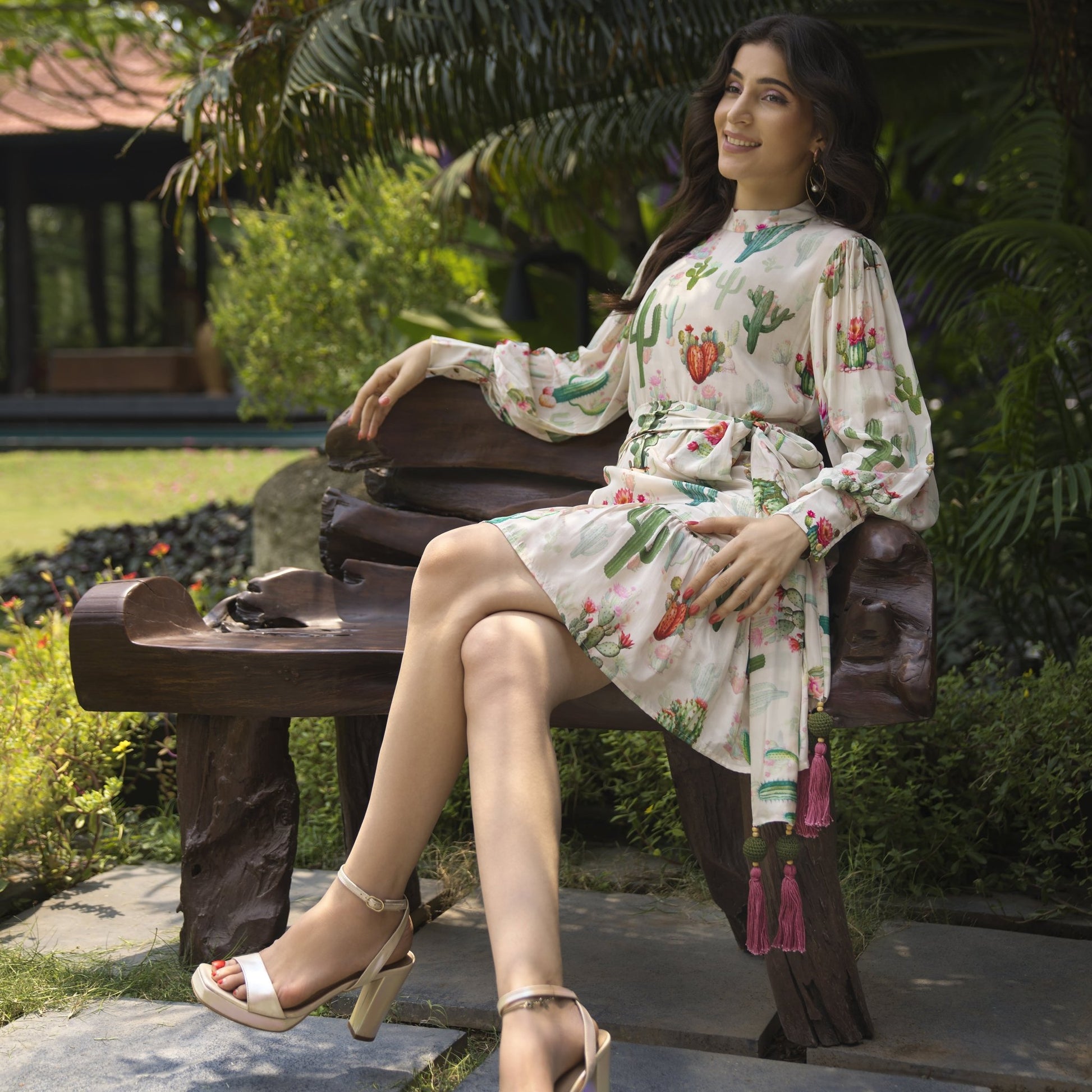 Printed short dress - ZYA INDIA