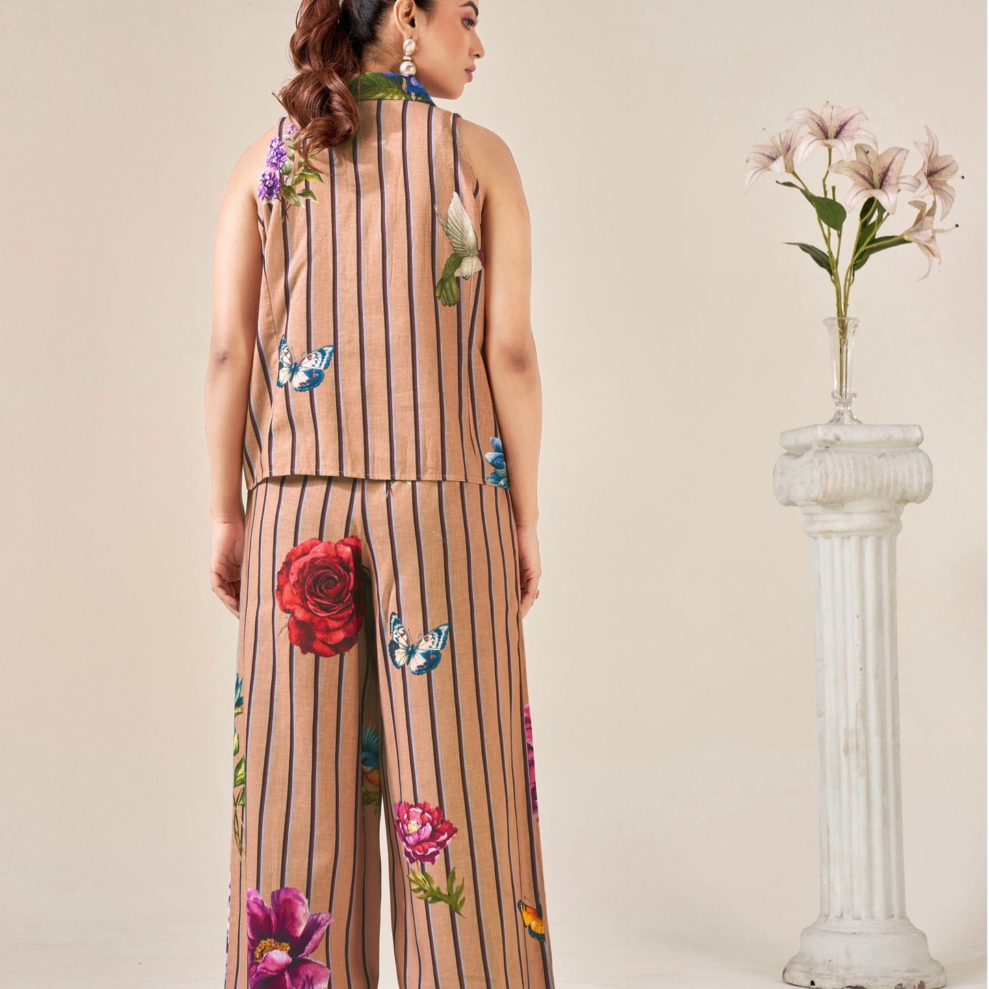 Sleeveless Pleated Top with Matching Pant - ZYA INDIA