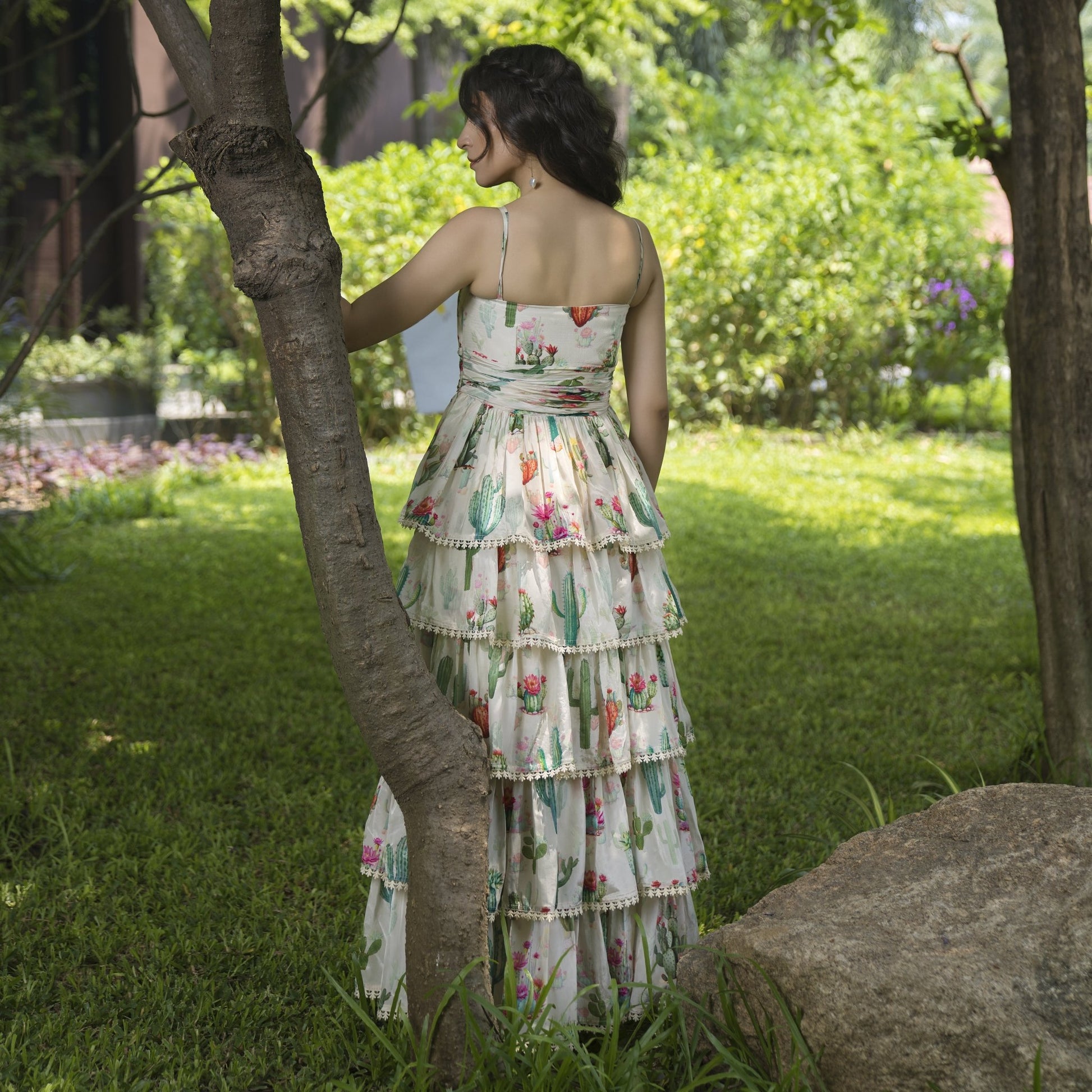 Strappy tiered long dress - ZYA INDIA