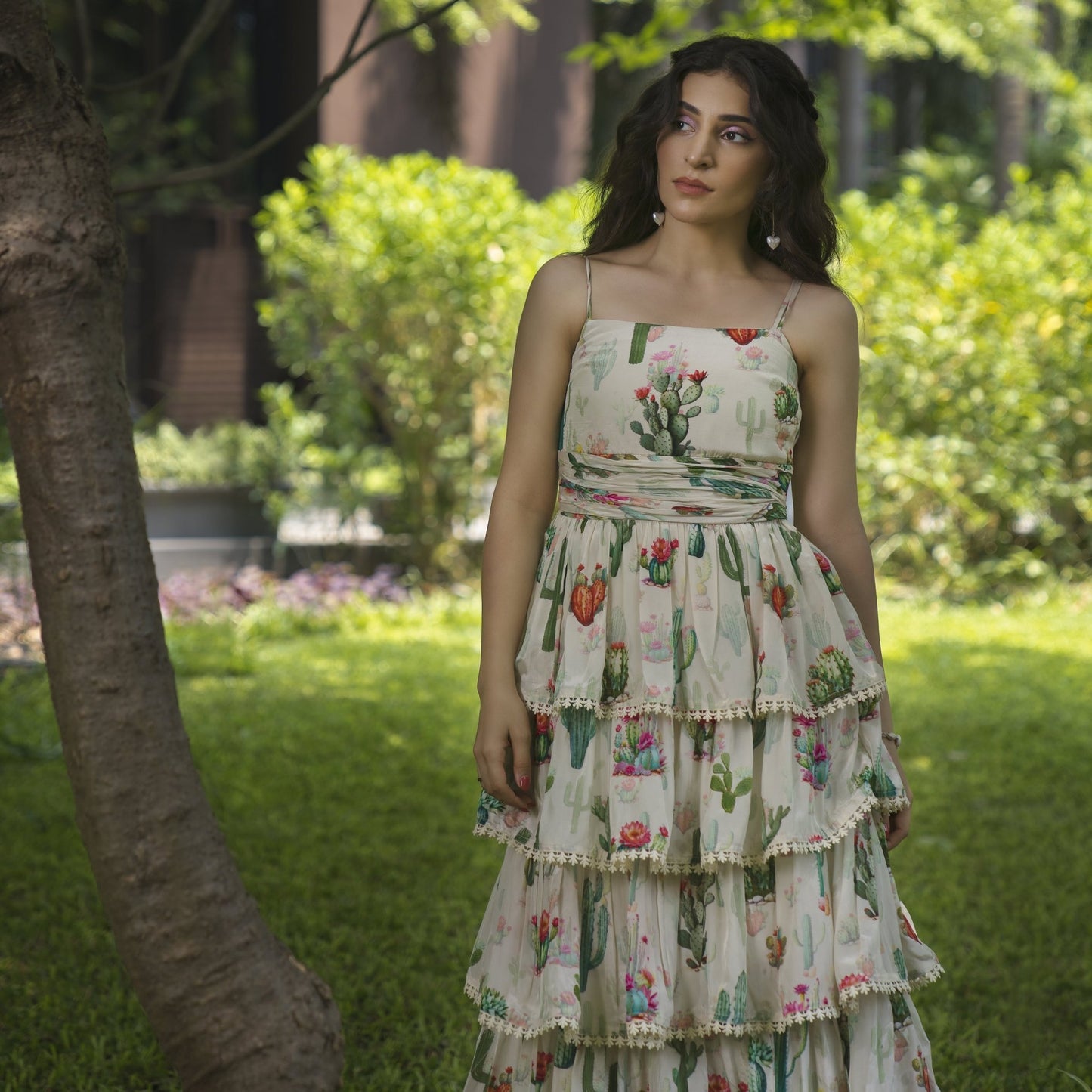 Strappy tiered long dress - ZYA INDIA