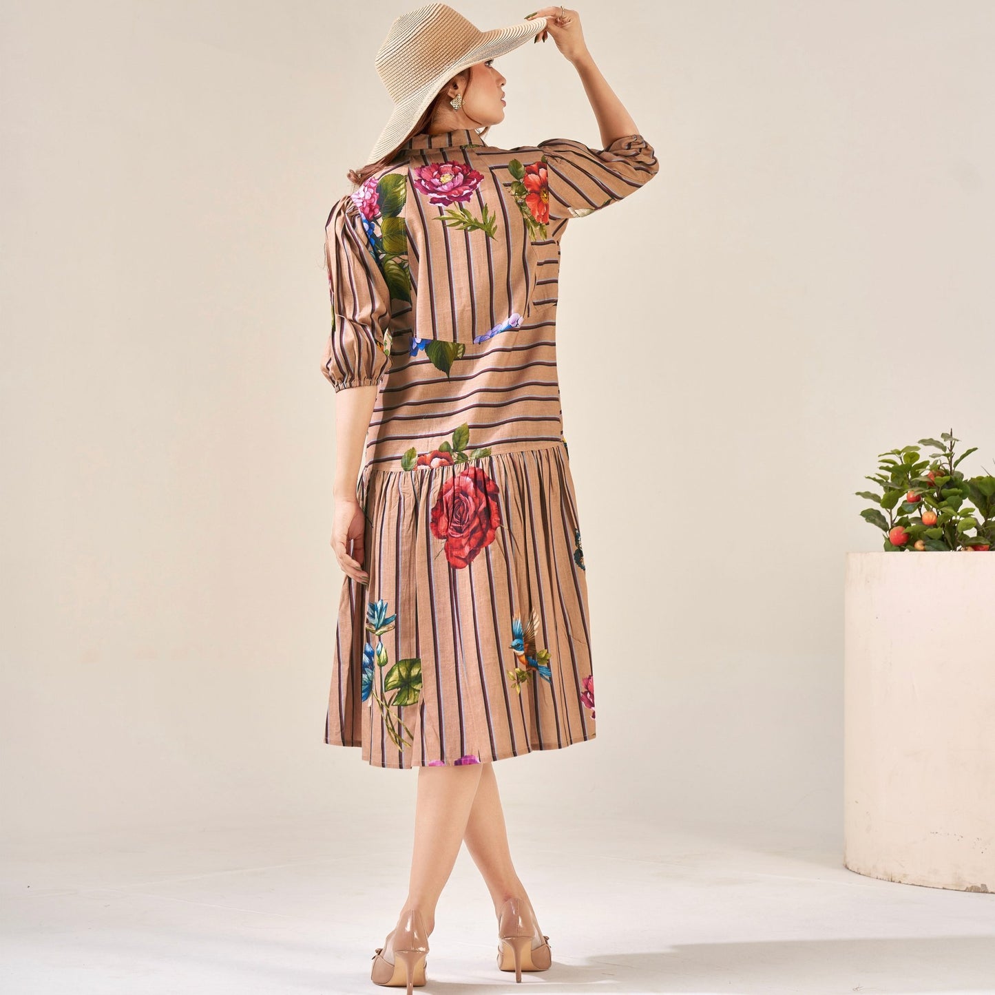 Collared Buttoned Dress - ZYA INDIA