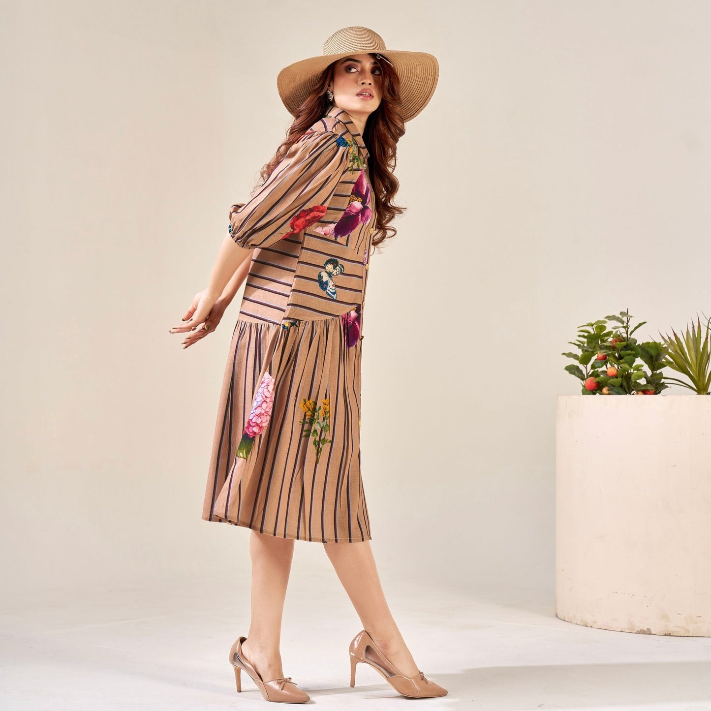 Collared Buttoned Dress - ZYA INDIA