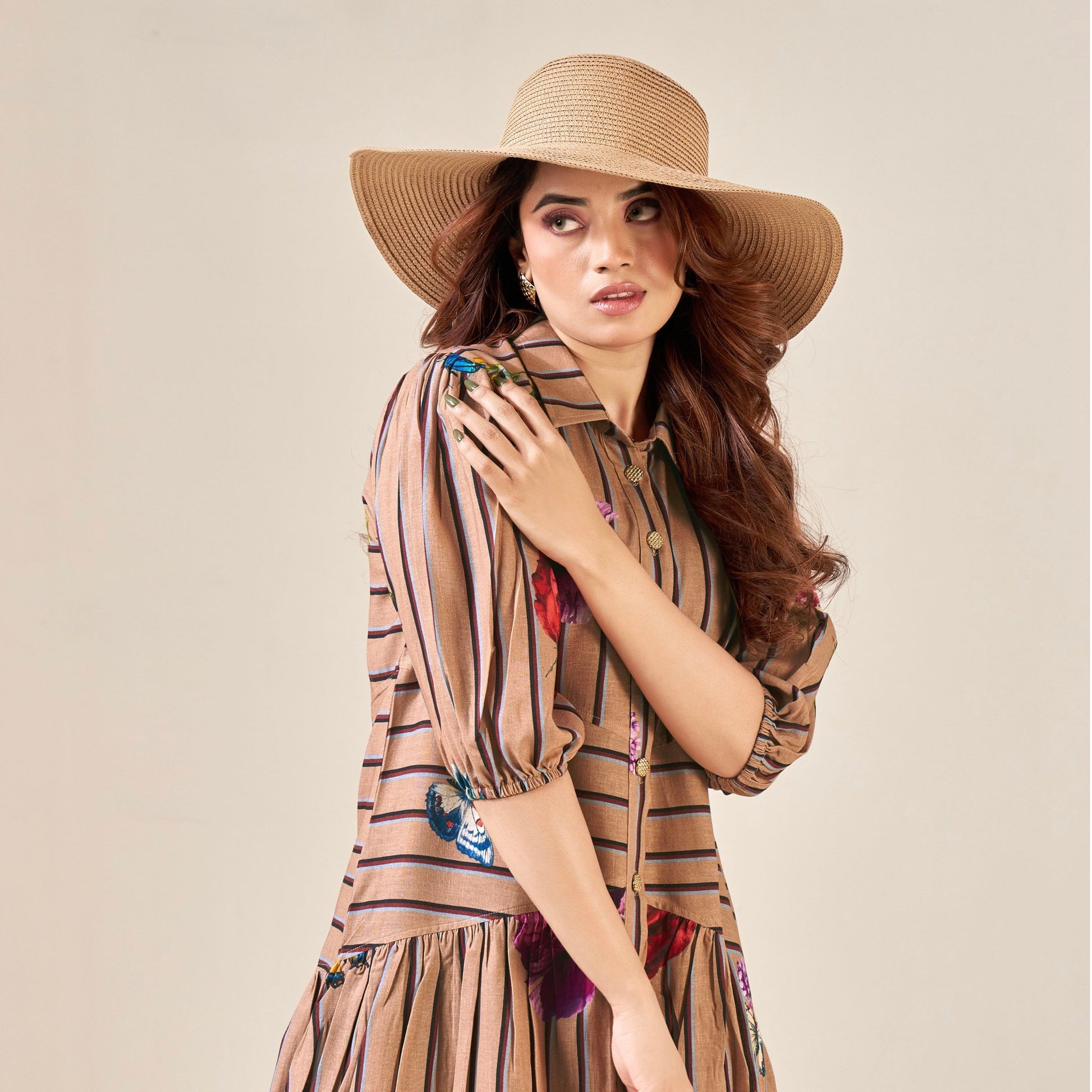 Collared Buttoned Dress - ZYA INDIA