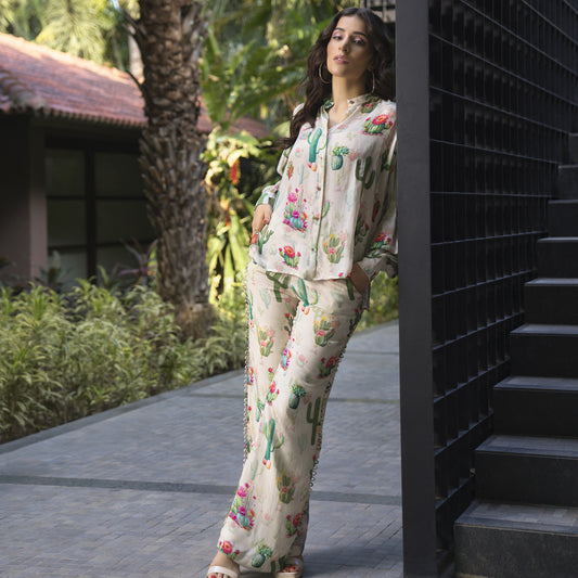 Printed Crepe Coord Set