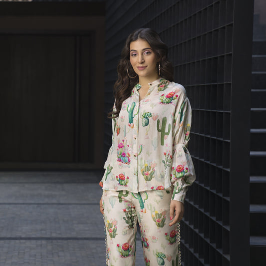Printed Crepe Coord Set