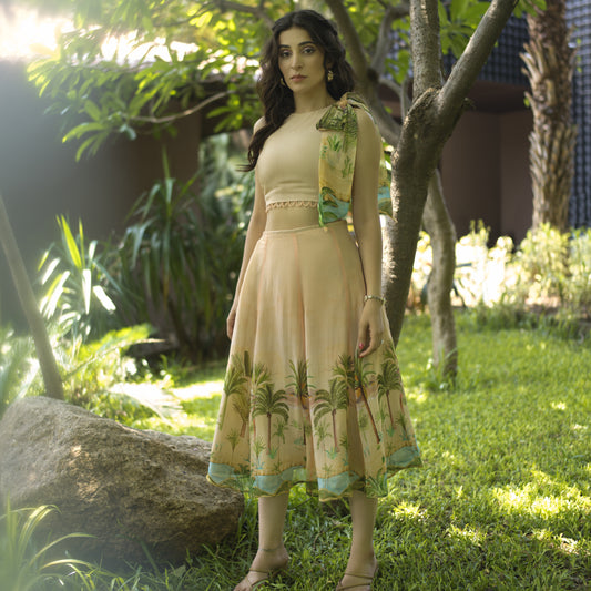 Organza Panelled Skirt