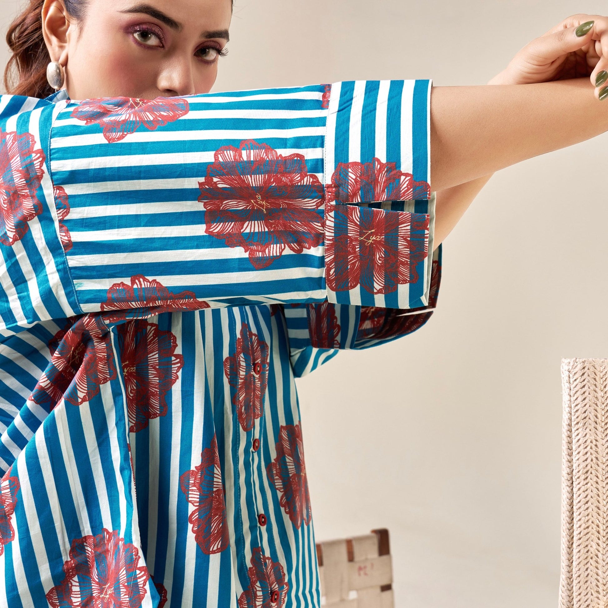 Cotton Oversized buttoned shirt with pants - ZYA INDIA