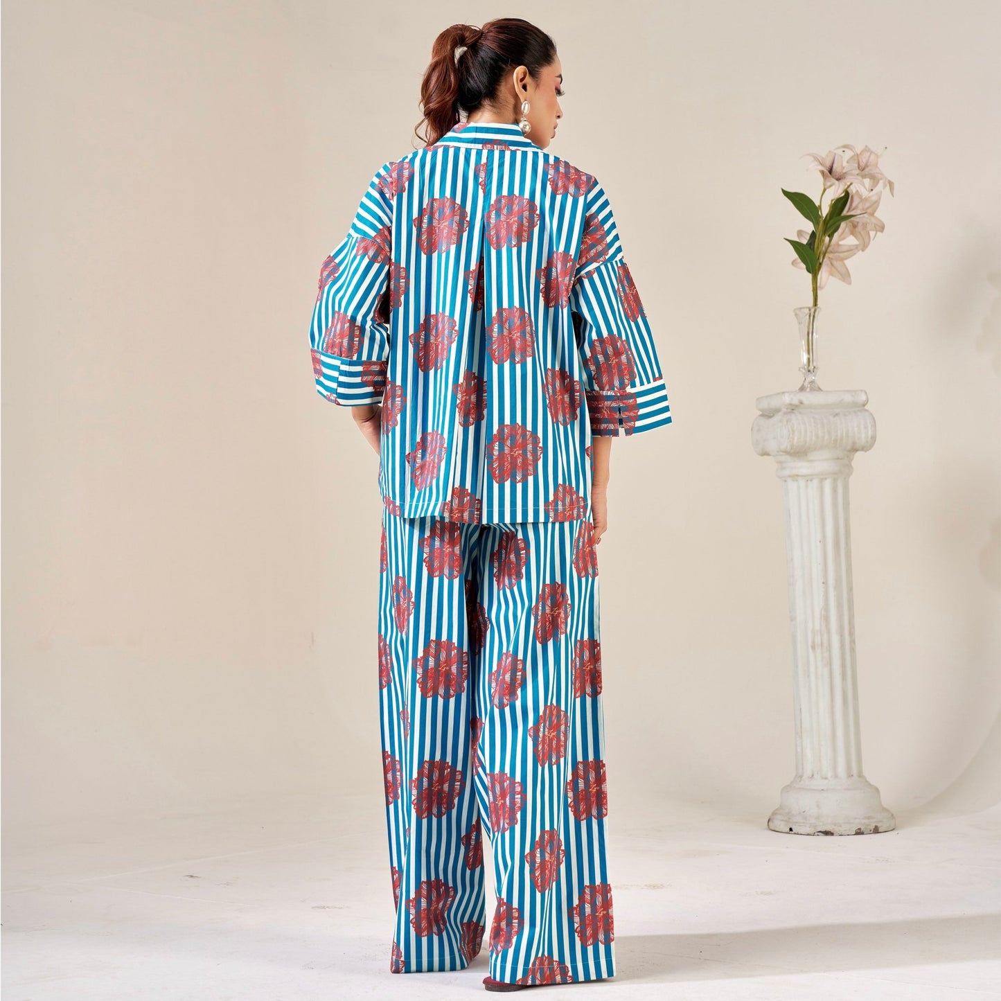 Cotton Oversized buttoned shirt with pants - ZYA INDIA