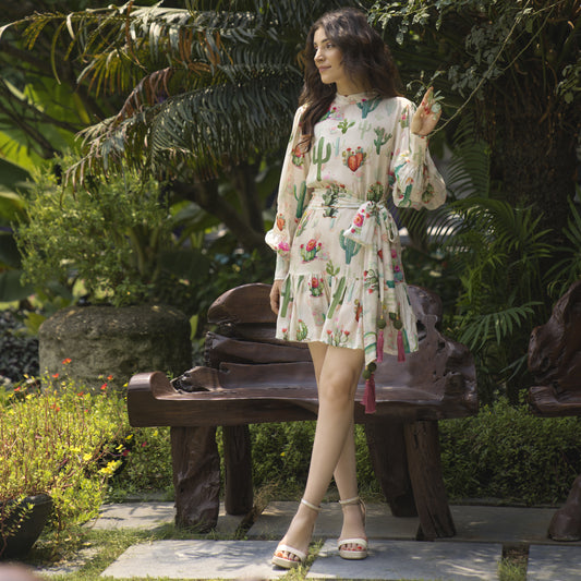 Printed short dress