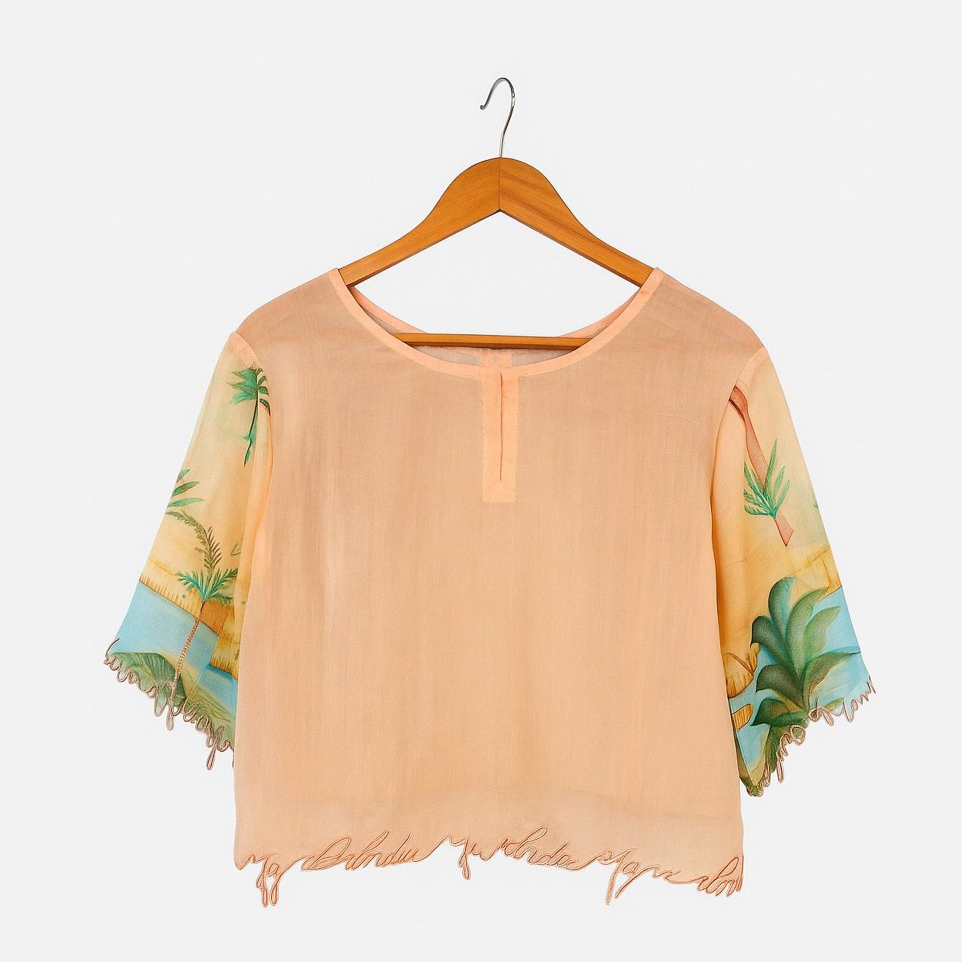 Organza top with printed Sleeves - ZYA INDIA