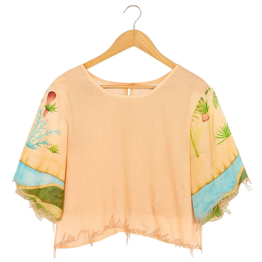Organza top with printed Sleeves - ZYA INDIA