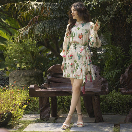 Printed short dress - ZYA INDIA